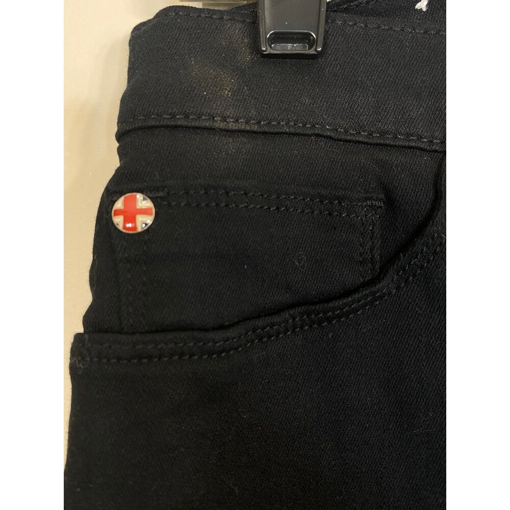 Hudson Natalie Super Skinny Mid Rise Raw Hem Jeans Black Stretchy 29 NWOT - Picture 11 of 12